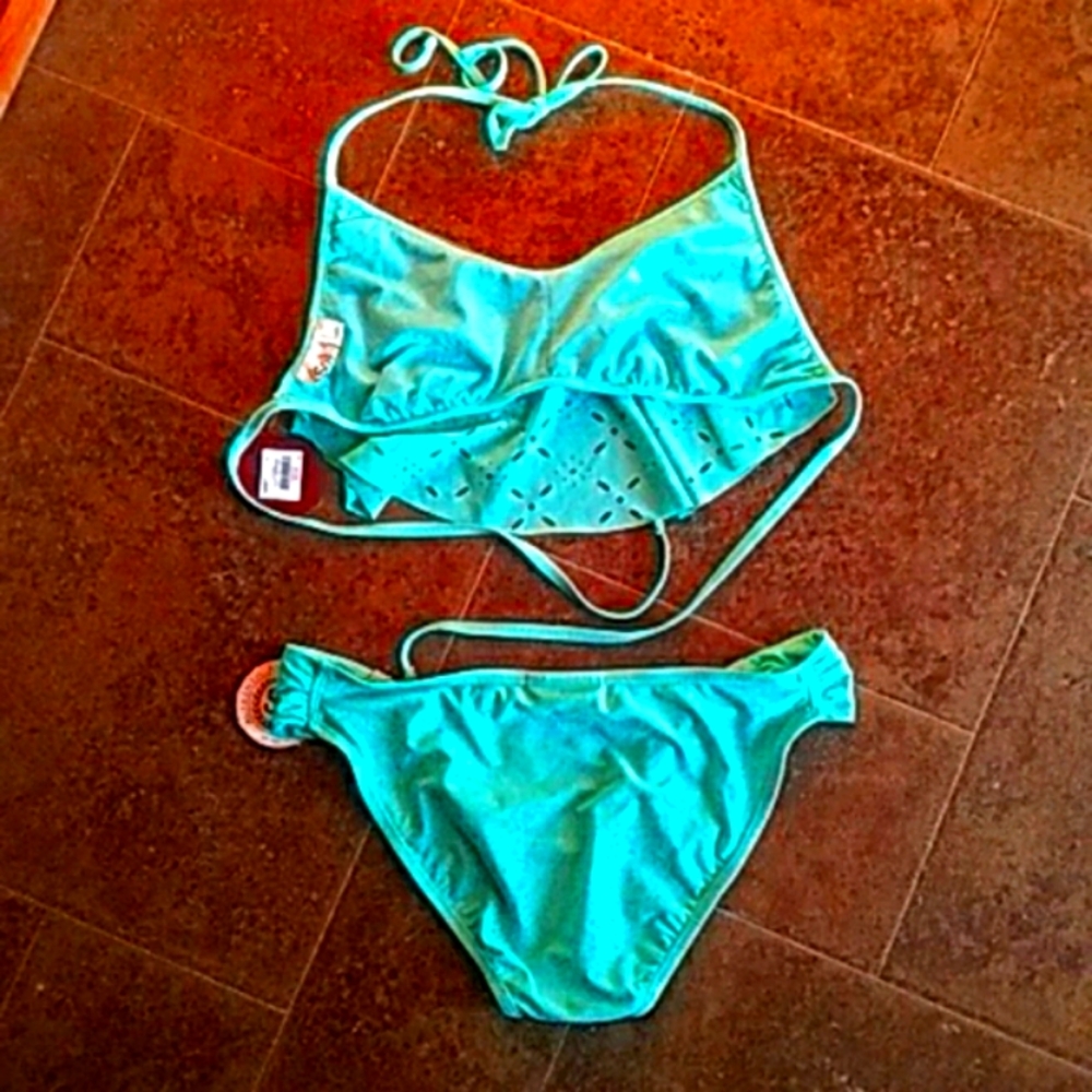 Aqua Halter Bikini Set - Picture 2 of 5